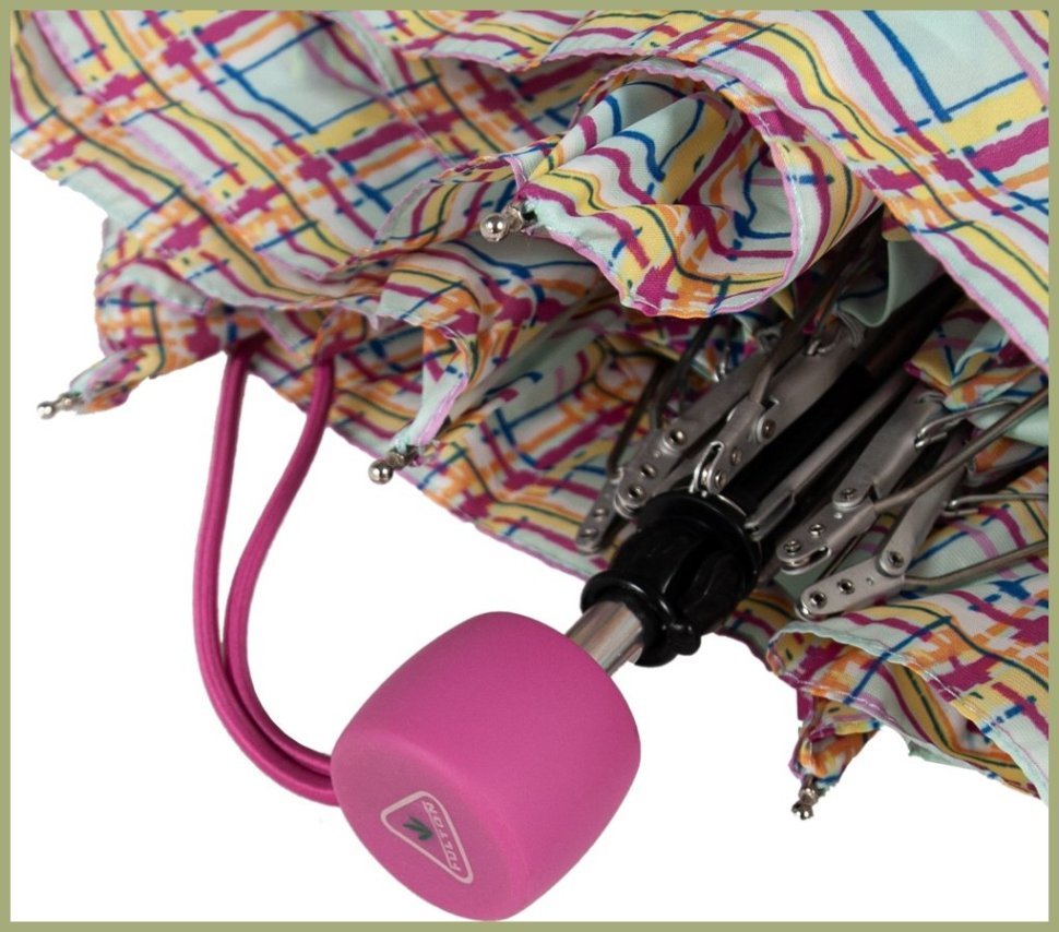 Зонт женский Fulton Superslim-2 L553 Modern Check (складной, механика, разноцветный в клетку) 93842 modnotak фото №7