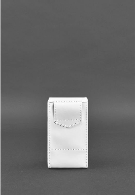 Компактная сумка кроссбоди с ремешком на пояс из белой кожи BlankNote Mini (12807)