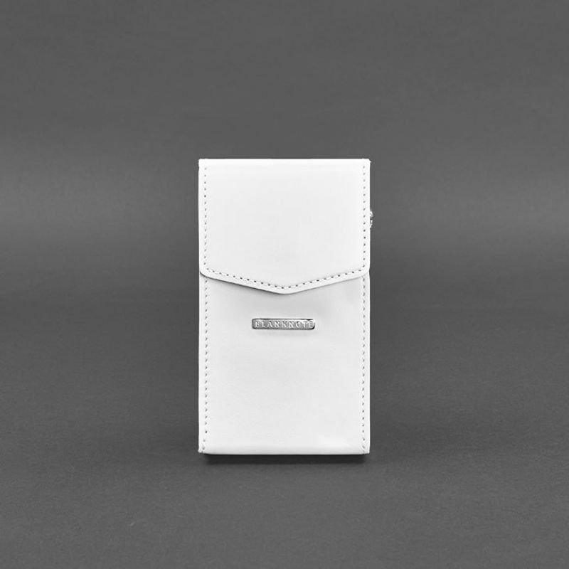 Компактная сумка кроссбоди с ремешком на пояс из белой кожи BlankNote Mini (12807)