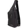 Містка сумка-слінг через плече з щільного текстилю чорного кольору Vintage (20555) - 1