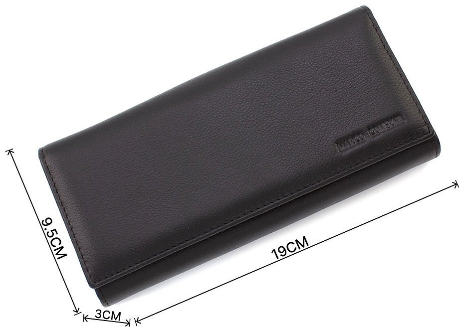 Класичний чорний гаманець для жінок з фіксацією на магнітах - Marco Coverna (17558) modnotak фото №3