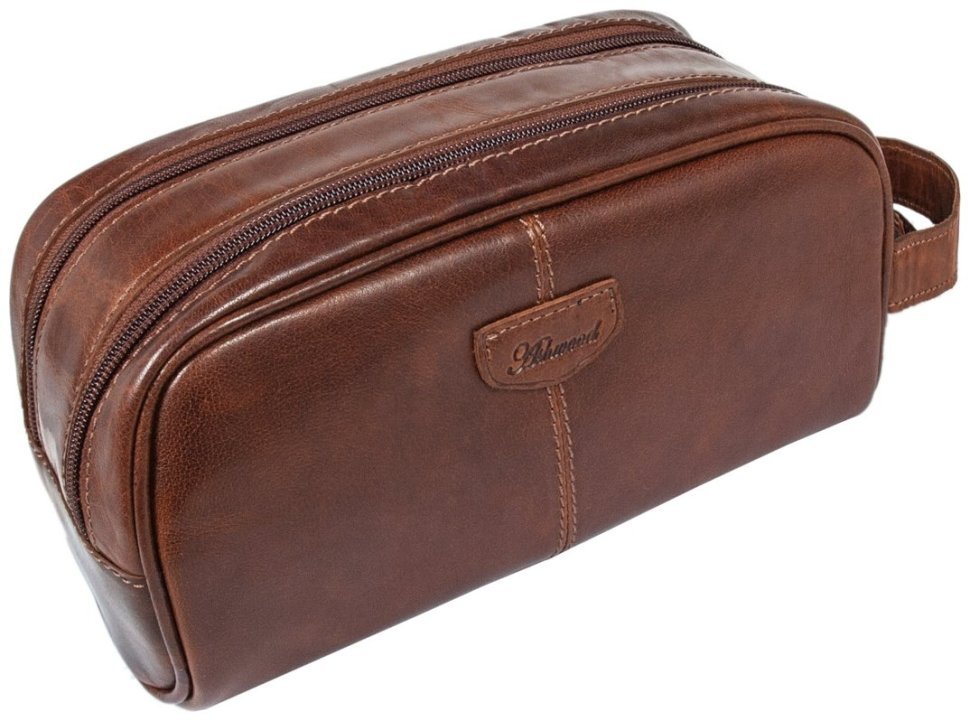 Мужской несессер из гладкой кожи с ручкой для переноса Ashwood T78 Chestnut 94242 коричневого цвета modnotak фото №2