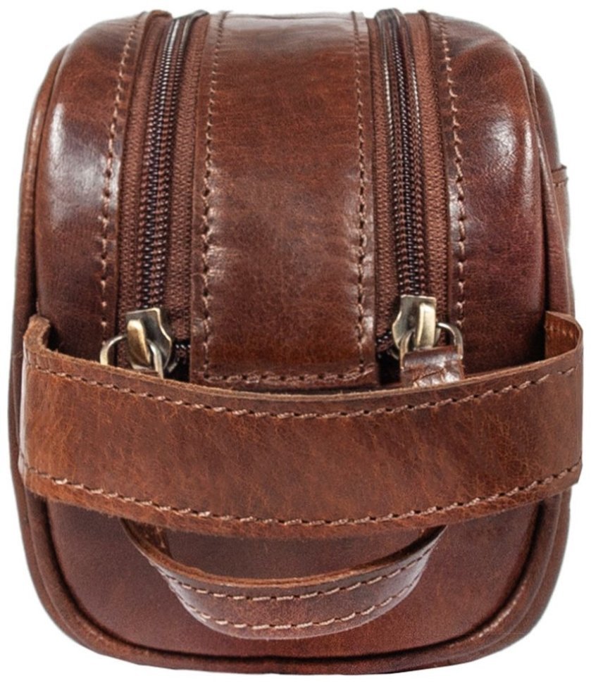 Мужской несессер из гладкой кожи с ручкой для переноса Ashwood T78 Chestnut 94242 коричневого цвета modnotak фото №5