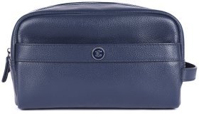 Косметичка для мужчин из натуральной фактурной кожи Brampton London синего цвета 94542