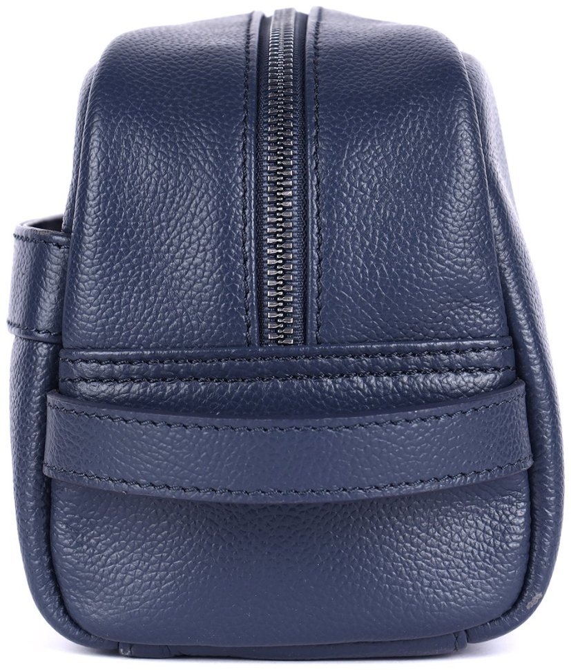 Косметичка для мужчин из натуральной фактурной кожи Brampton London синего цвета 94542 modnotak фото №4