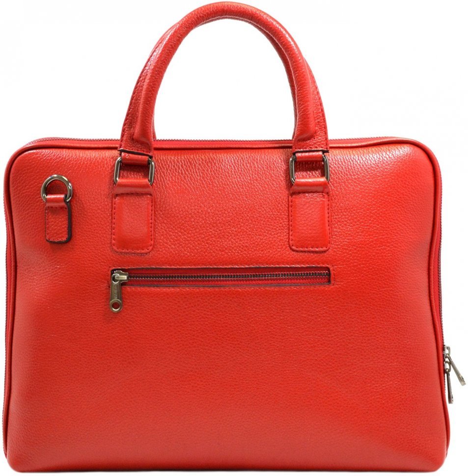 Жіноча ділова сумка червоного кольору з натуральної шкіри Desisan (3032-4)
