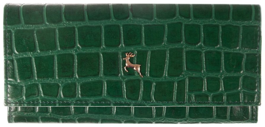 Женский кошелек из фактурной кожи с тиснением под рептилию Ashwood C05 зеленого цвета 95442 modnotak фото №1