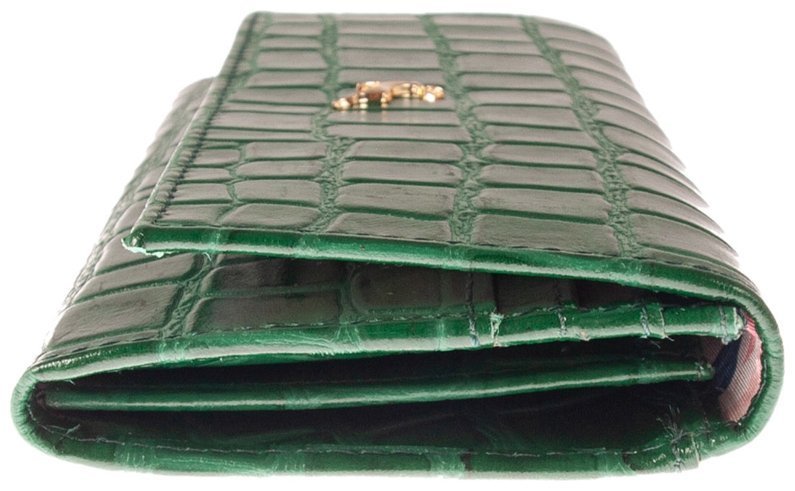 Женский кошелек из фактурной кожи с тиснением под рептилию Ashwood C05 зеленого цвета 95442 modnotak фото №11