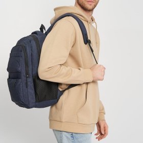 Великий чоловічий рюкзак однотонного синього кольору з текстилю Monsen (21461)