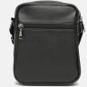 Класична чоловіча сумка на плече із натуральної шкіри чорного кольору на дві блискавки Keizer (21334) - 4