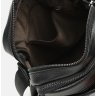 Класична чоловіча сумка на плече із натуральної шкіри чорного кольору на дві блискавки Keizer (21334) - 5