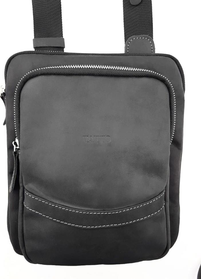 Наплечная мужская сумка планшет из винтажной матовой кожи Crazy Horse VATTO (11883)