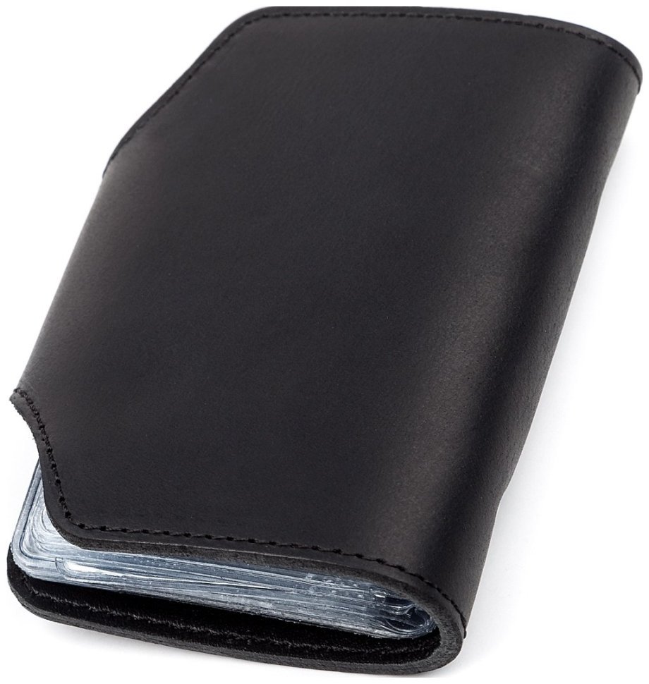 Черная матовая визитница маленького размера из натуральной кожи Shvigel (2413909) modnotak фото №13