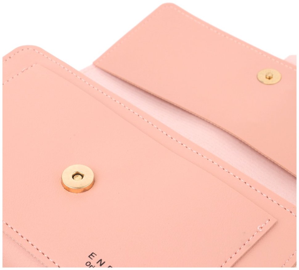 Женская сумка-клатч из качественного кожзама через плечо Vintage розового цвета 96942 modnotak фото №4