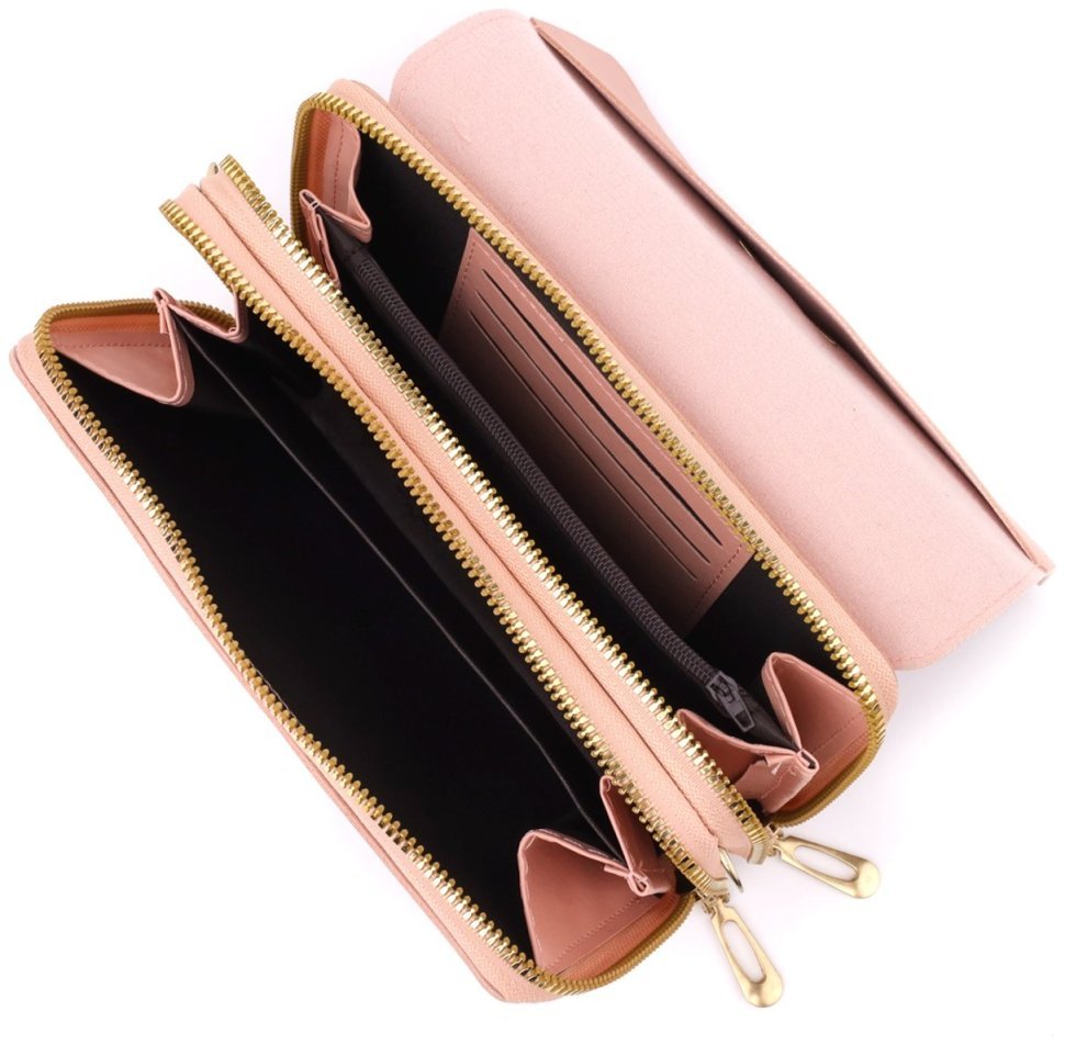 Женская сумка-клатч из качественного кожзама через плечо Vintage розового цвета 96942 modnotak фото №5