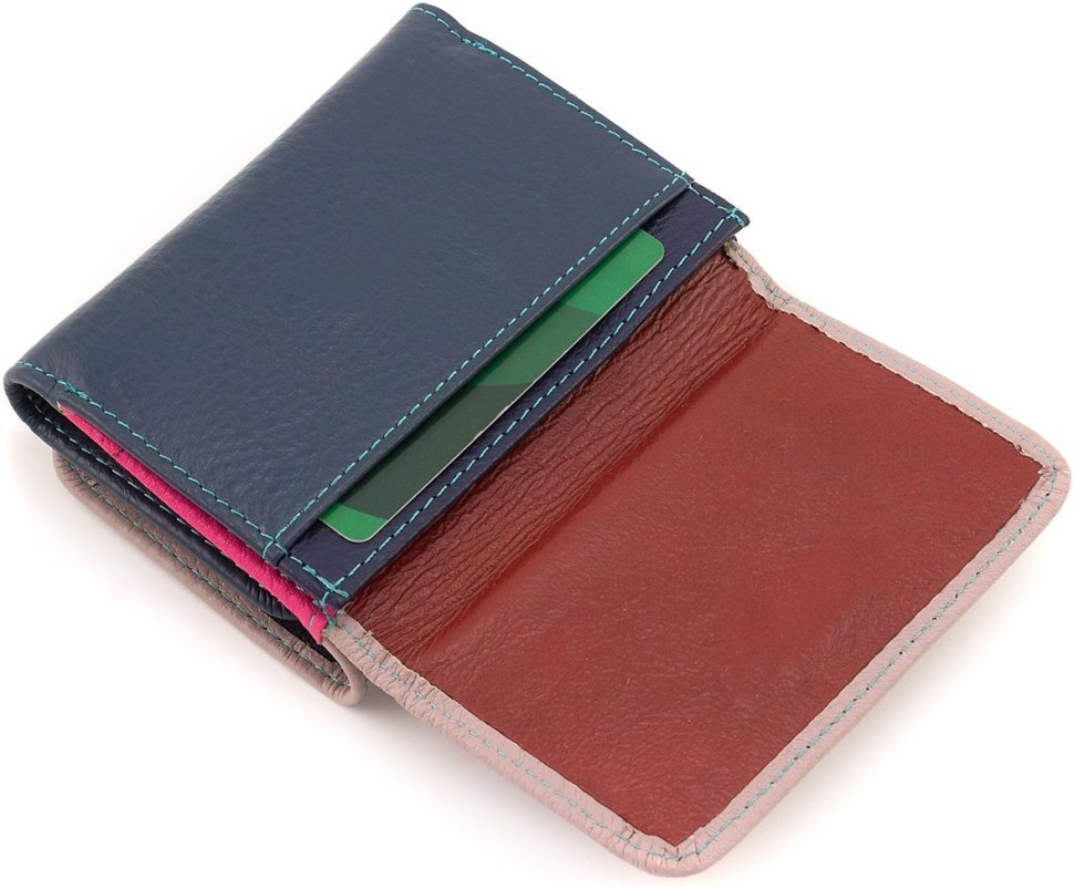Небольшой женский цветной кошелек из натуральной кожи на магните ST Leather 1767242