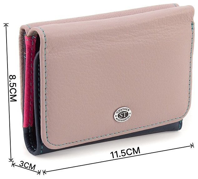 Невеликий жіночий кольоровий гаманець із натуральної шкіри на магніті ST Leather 1767242 фото №3 Невеликий жіночий кольоровий гаманець із натуральної шкіри на магніті ST Leather 1767242 modnotak фото №3