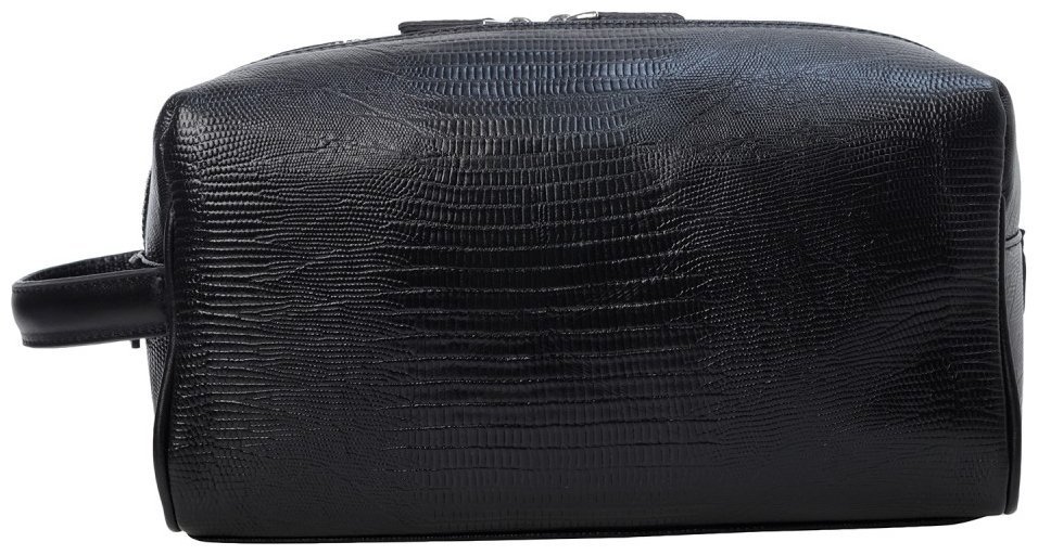 Мужской кожаный несессер с лазерной текстурой черного цвета Desisan 107342 modnotak фото №4