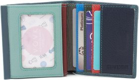 Маленький жіночий гаманець синього кольору із натуральної шкіри ST Leather 1767342