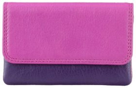 Шкіряна ключниця-гаманець рожево-фіолетового кольору Visconti Tahiti 77342