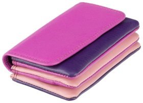 Кожаная ключница-кошелек розово-фиолетового цвета Visconti Tahiti 77342