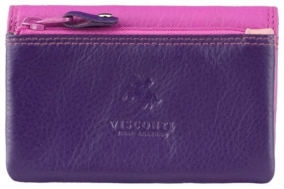 Шкіряна ключниця-гаманець рожево-фіолетового кольору Visconti Tahiti 77342