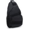 Черная вместительная мужская сумка-рюкзак через плечо из текстиля Monsen (22111) - 1