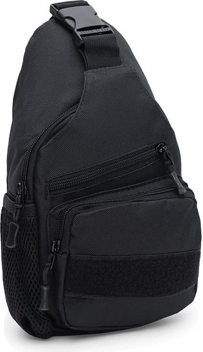 Чорна містка чоловіча сумка-рюкзак через плече з текстилю Monsen (22111)