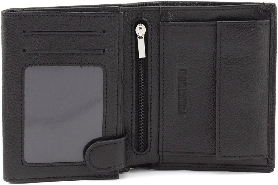 Кожаное мужское портмоне черного цвета под документы ST Leather 1767442