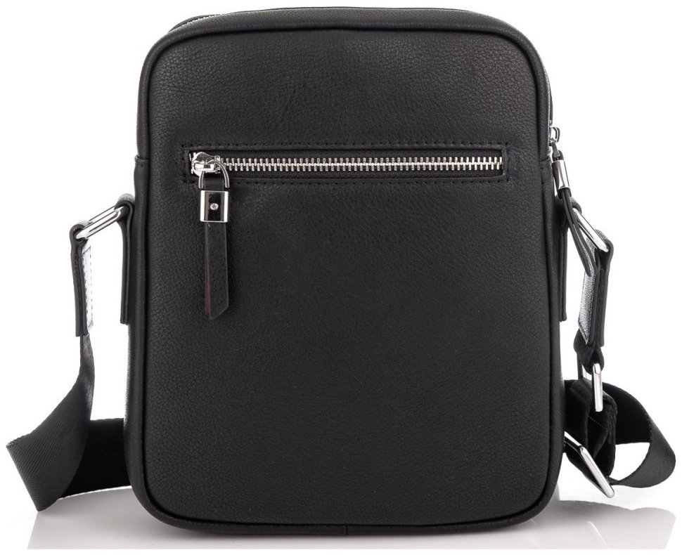 Мужская сумка-планшет из натуральной кожи черного цвета на змейке Tiding Bag 77542 modnotak фото №9