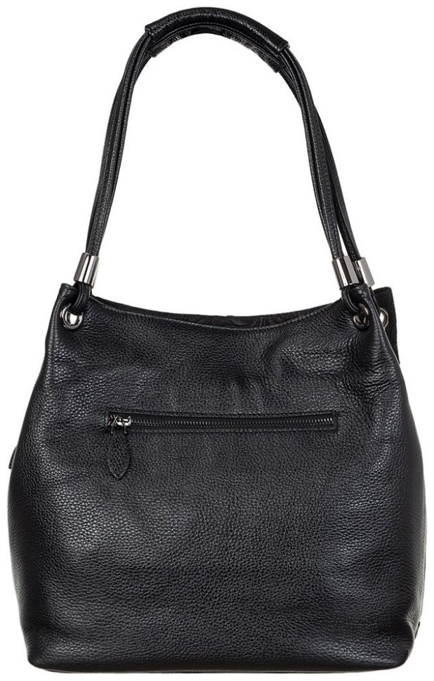 Повседневная женская сумка через плечо из натуральной кожи с цветочными узорами Desisan 107742 черного цвета modnotak фото №2