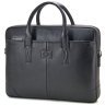 Мужская кожаная сумка-портфель черного цвета с ручками Tom Stone 77742 - 4