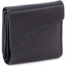 Чорний гаманець невеликого розміру із натуральної італійської шкіри високої якості Grande Pelle 67842