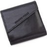 Чорний гаманець невеликого розміру із натуральної італійської шкіри високої якості Grande Pelle 67842 - 4