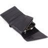 Чорний гаманець невеликого розміру із натуральної італійської шкіри високої якості Grande Pelle 67842 - 7