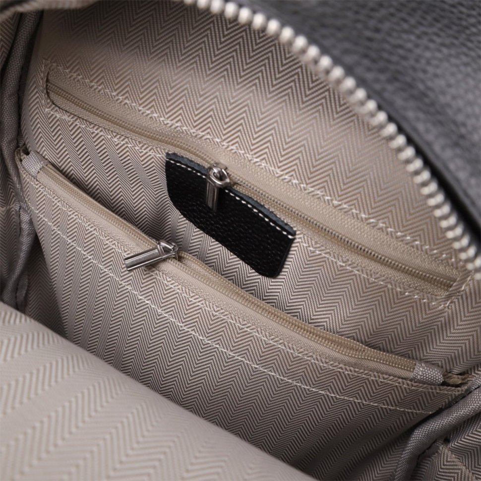 Городской женский рюкзак из натуральной фактурной кожи черного цвета Vintage 97842 modnotak фото №8