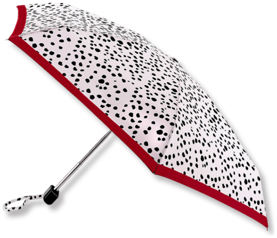 Женский мини зонт Fulton L501 Tiny-2 Dalmatian (складной, механика, с принтом долматин) белого цвета 107942 modnotak фото №1