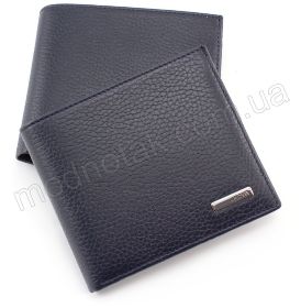 Синій шкіряний гаманець без застібки KARYA (0910-44)