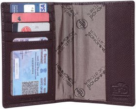 Кожаная обложка для паспорта с фактурой под крокодила Hammonds Flycatcher PH602 коричневая 108042