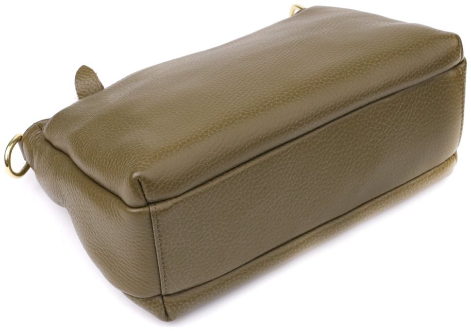 Міська жіноча сумка крос-боді з фактурної шкіри оливкового кольору Vintage 98142 modnotak фото №5