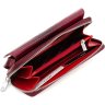 Кожаный кошелек-клатч красного цвета с ремешком на запястье KARYA (12395) - 2