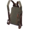 Чоловіча сумка-рюкзак середнього розміру з оливкового текстилю Vintage 2422145 - 2