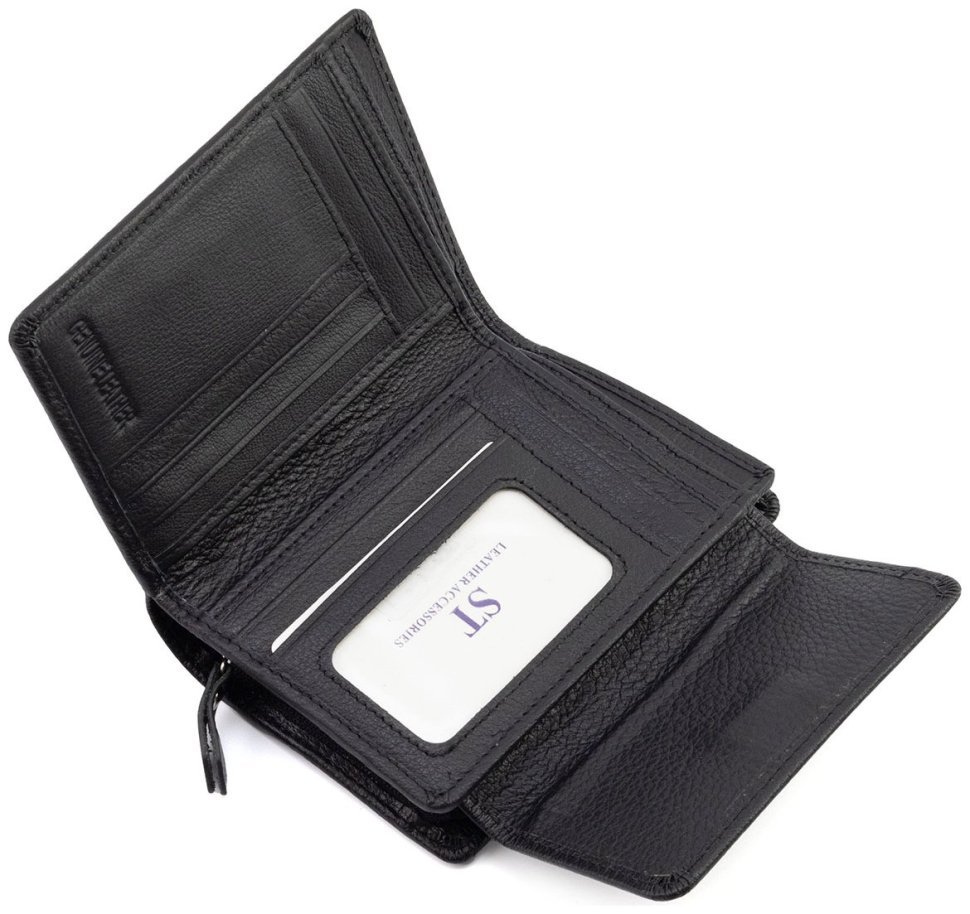 Черный женский кошелек среднего размера из натуральной кожи ST Leather 108542 modnotak фото №7