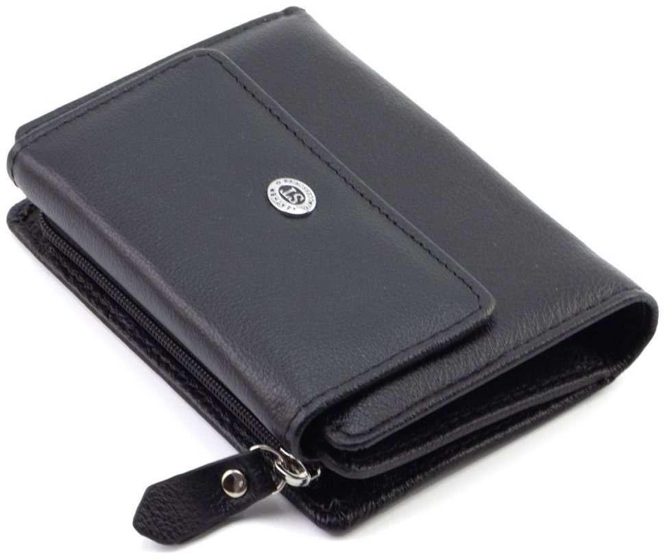 Черный женский кошелек среднего размера из натуральной кожи ST Leather 108542 modnotak фото №9