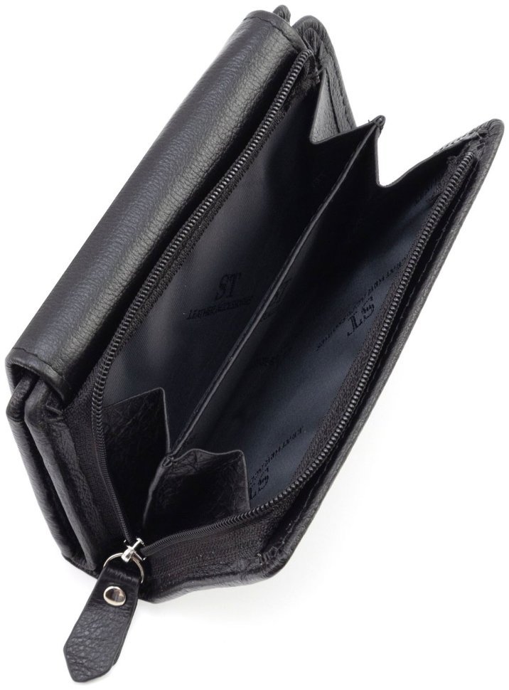 Черный женский кошелек среднего размера из натуральной кожи ST Leather 108542 modnotak фото №5