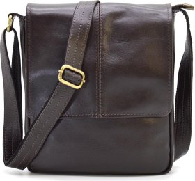 Класична чоловіча сумка на плече із натуральної шкіри з клапаном TARWA (21680)