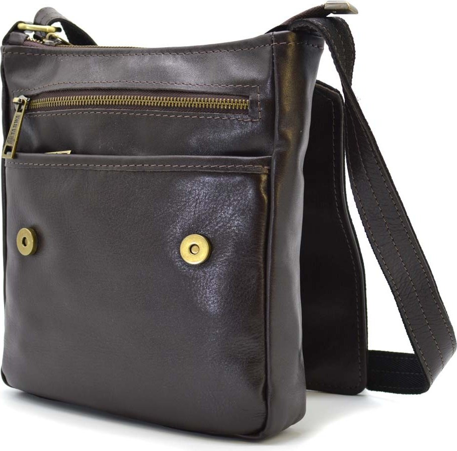 Классическая мужская сумка на плечо из натуральной кожи с клапаном TARWA (21680)