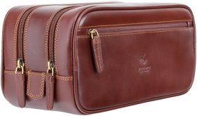 Коричневый мужской несессер из натуральной кожи с двумя автономными отделениями Visconti Naples 68942