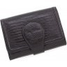 Шкіряний жіночий гаманець чорного кольору з візерунком під рептилію Tony Bellucci (12467) - 1