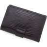 Шкіряний жіночий гаманець чорного кольору з візерунком під рептилію Tony Bellucci (12467) - 3